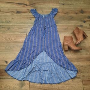 Band of Gypsies Prairie Cottagecore Off The Shoulder High Low Dress